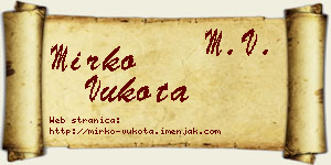 Mirko Vukota vizit kartica